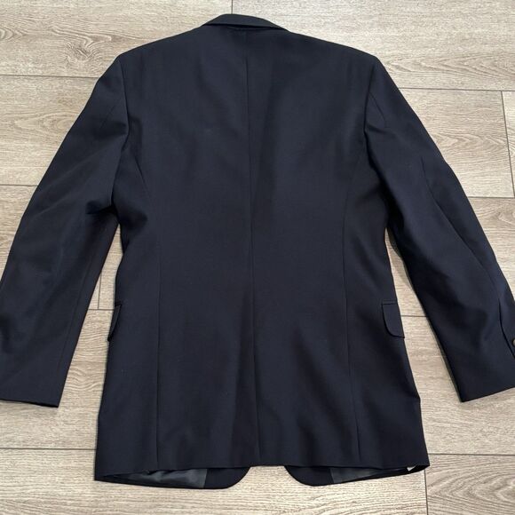 Oscar de la Renta Blazer Jacket Mens 39L Wool Dark Navy Blue Gold Two Button - Picture 7 of 11